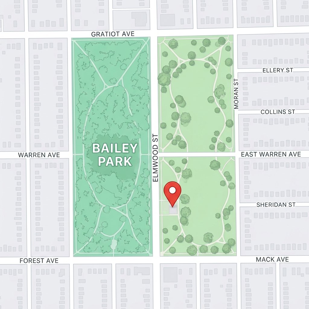 Map location for The Park at 2701 Elmwood St